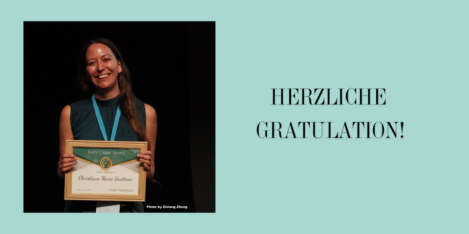 Dr Christiane Büttner receives the Early Career Award